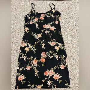 Forever 21 Black Floral Midi Dress